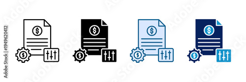 Financial Control Icon Set Multiple Style Collection