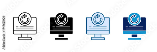 Software Refresh Icon Set Multiple Style Collection
