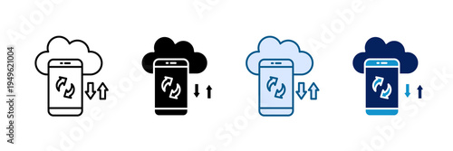 Cloud Sync Icon Set Multiple Style Collection