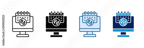 Update Schedule Icon Set Multiple Style Collection