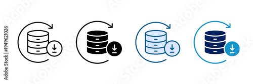Data Update Icon Set Multiple Style Collection