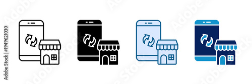 Store Update Icon Set Multiple Style Collection