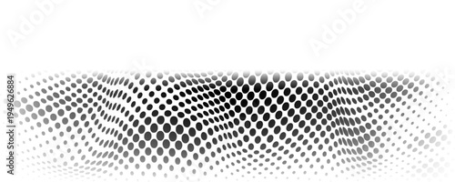 Grunge halftone gradient background. Faded grit noise texture. White and black sand wallpaper. Retro pixelated backdrop. Anime or manga style comic overlay. Vector eps 10