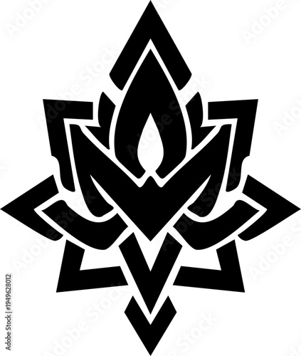 Abstract Black Lotus Symbol