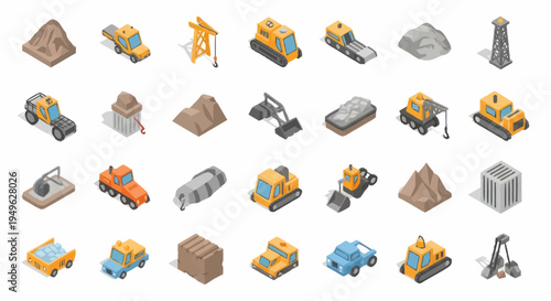 Isometric Construction and Industrial Equipment Collection.