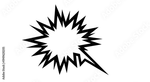 Black explosion comic book style graphic.