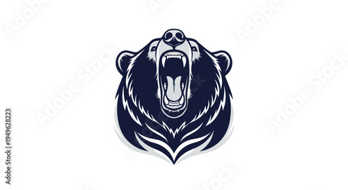 Roaring bear head illustration