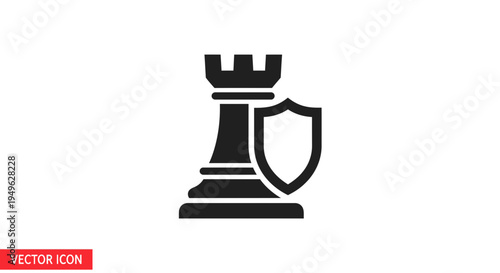 Chess Piece Shield Icon Protection.
