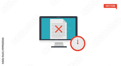 Computer screen with rejected document.