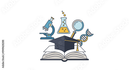 Education Science Learning Academic Icon Set.