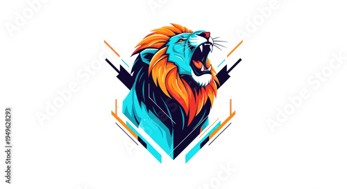 Roaring lion vector illustration