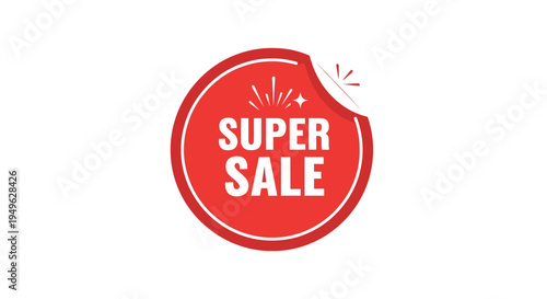 Red super sale discount sign sticker.
