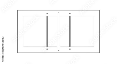 Three panel sliding glass door frame.