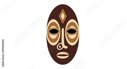 Traditional African tribal wooden face mask.