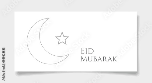 Eid Mubarak Greeting Card Design Template.