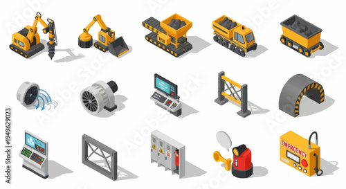 Isometric Construction and Industrial Equipment Collection.