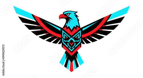 Stylized eagle graphic with spread wings