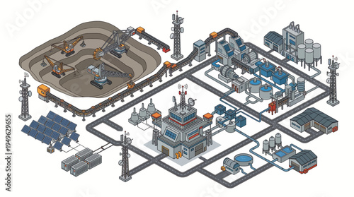 Industrial factory infrastructure and operations.