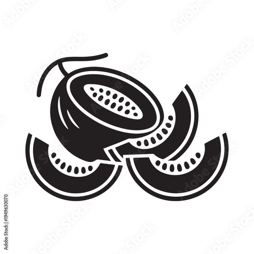 Sliced watermelon illustration a fresh and summery black and white design
