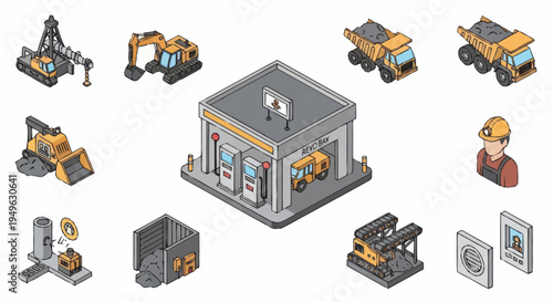 Isometric Construction and Industrial Equipment Collection.