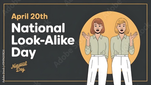 National Look-Alike Day Illustrative Graphic Design