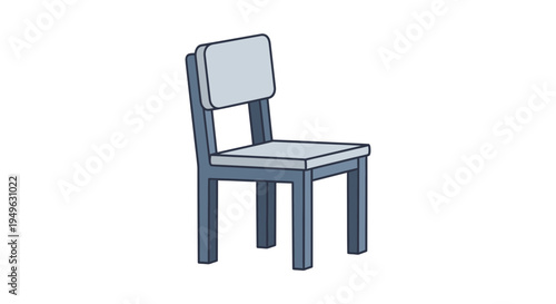 A single gray wooden chair.