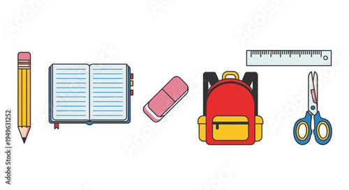 School supplies on white background 29.