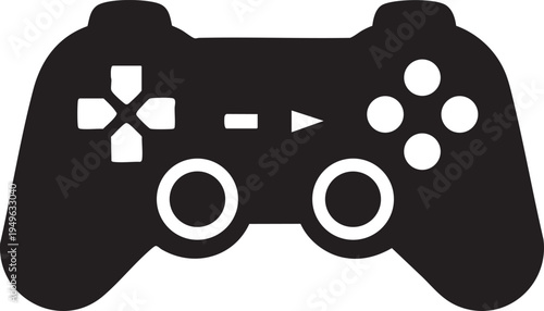 Black Video Game Controller Icon Transparent Background