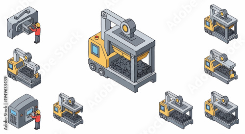 Isometric Industrial Machinery and Equipment Collection.