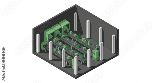 Isometric View of an Electronic Circuit Board Enclosed in a Black Box.