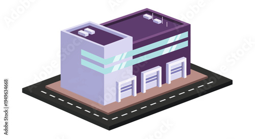 Modern Commercial Building with Multiple Bays.