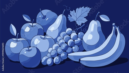 Vibrant Fruit Still Life Illustration - Healthy Food & Diet Concept Art