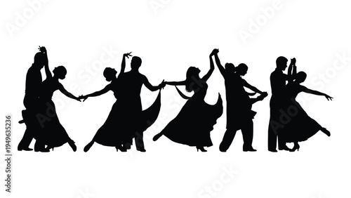 A group of people dancing together in a line