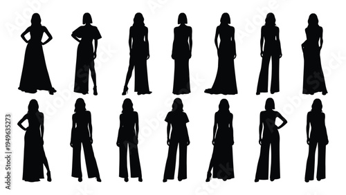 Collection of women in various poses and outfits