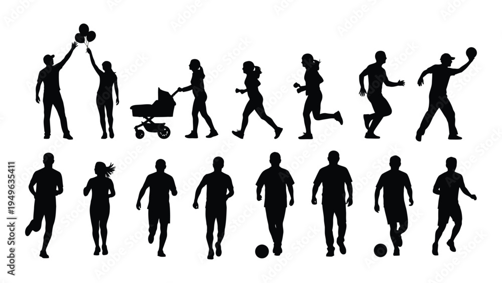Fototapeta premium A group of people playing sports and exercising