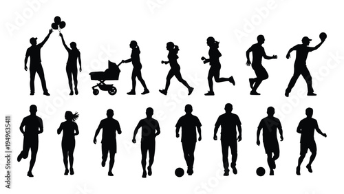 A group of people playing sports and exercising