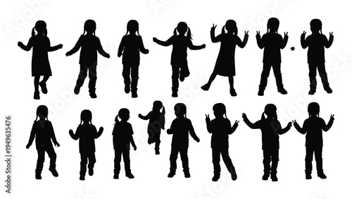 Black silhouettes of people in various dance poses