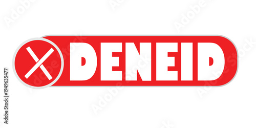 Denied rubber stamp icon, rejection and refusal label, official and warning concept