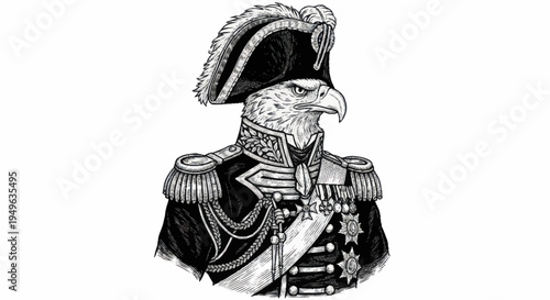 Eagle General in Military Uniform Portrait.