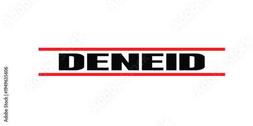 Denied rubber stamp icon, rejection and refusal label, business and warning concept