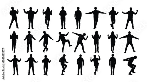 A collection of twenty different dancing poses