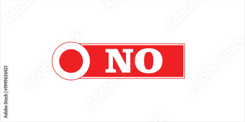 No rubber stamp icon, rejection or denied label, business and warning concept