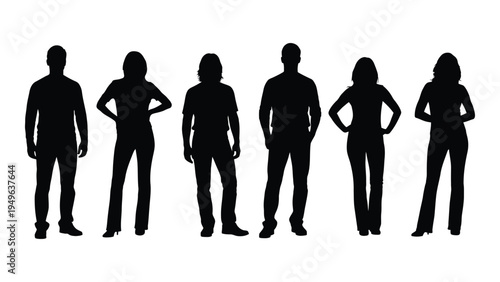 A group of people standing in a row