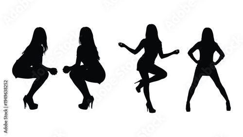 Four women in different dance poses