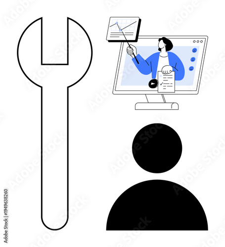 Online learning concept. Online learning tools enhance accessibility to information and skills development. Online learning supports education, training, and remote collaboration. For digital