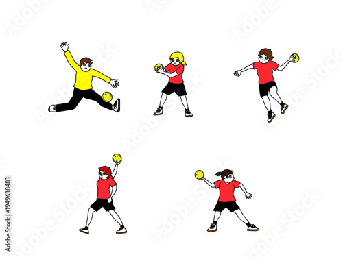 ハンドボール女子イラスト