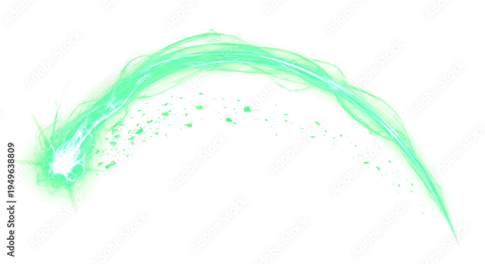 Obraz premium Green Paint Swoosh Arc Abstract Artwork.