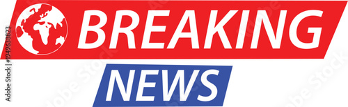 Breaking News Live Banner with Globe Icon – TV Broadcast Alert Headline Graphic