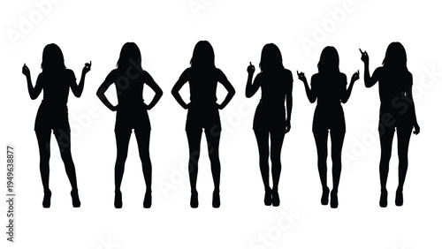 Five women in different poses