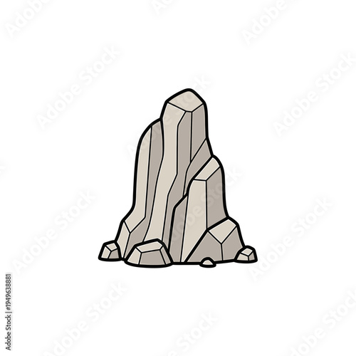 Cartoon Rock Formation on White Background vector illustration